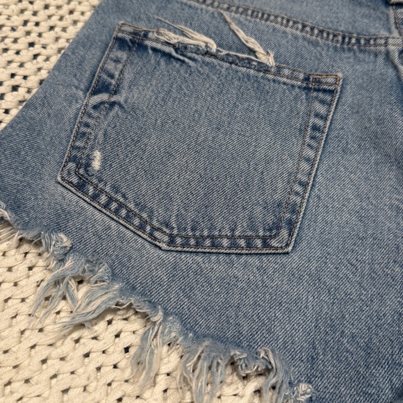Zara Light Blue Distressed Denim Cutoff Shorts - Picture 8 of 8